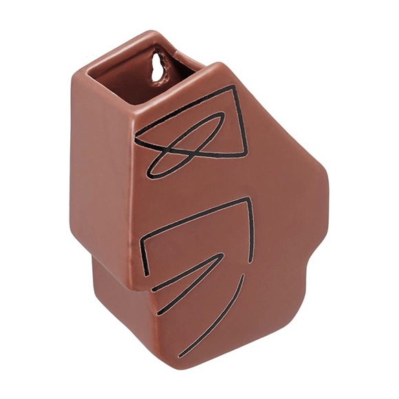 Set of 3 Boho Wall Mounted Abstract Face Planters - Picture 4 of 6